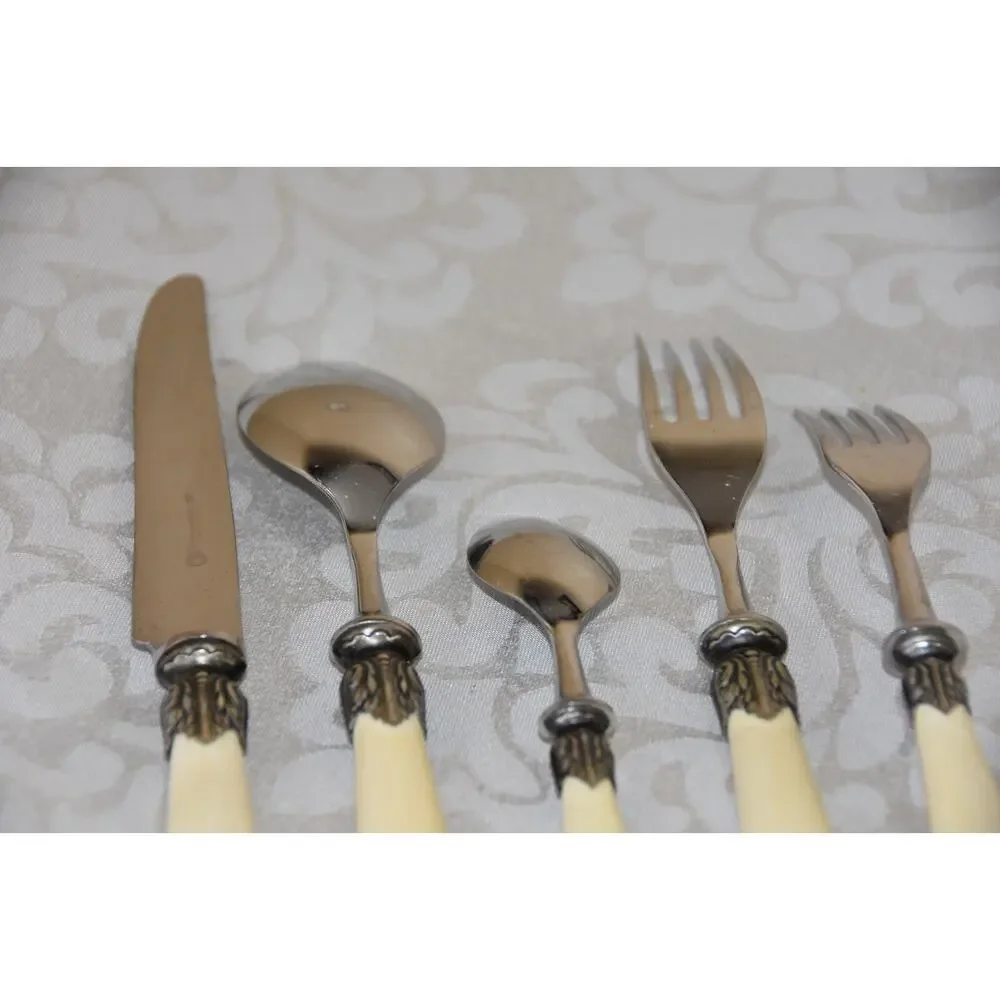 David Orgell 5pc Pearl Handle Stainless Steel Flatware & Cutlery